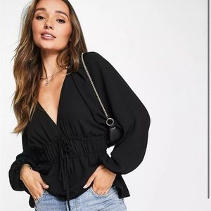 ASOS NWOT Black V-Neck Top